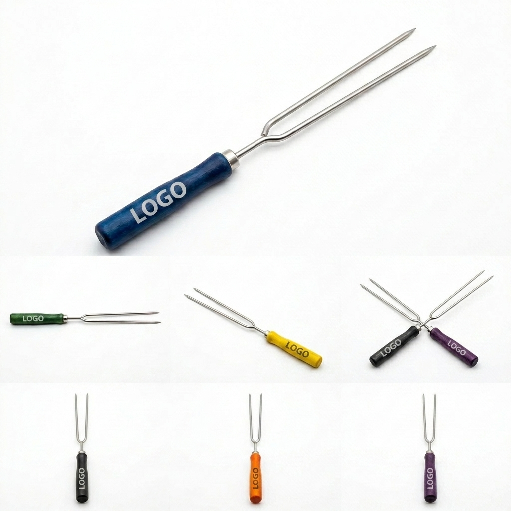 Dual-Tipped BBQ Forks with Colorful Insulated Handles