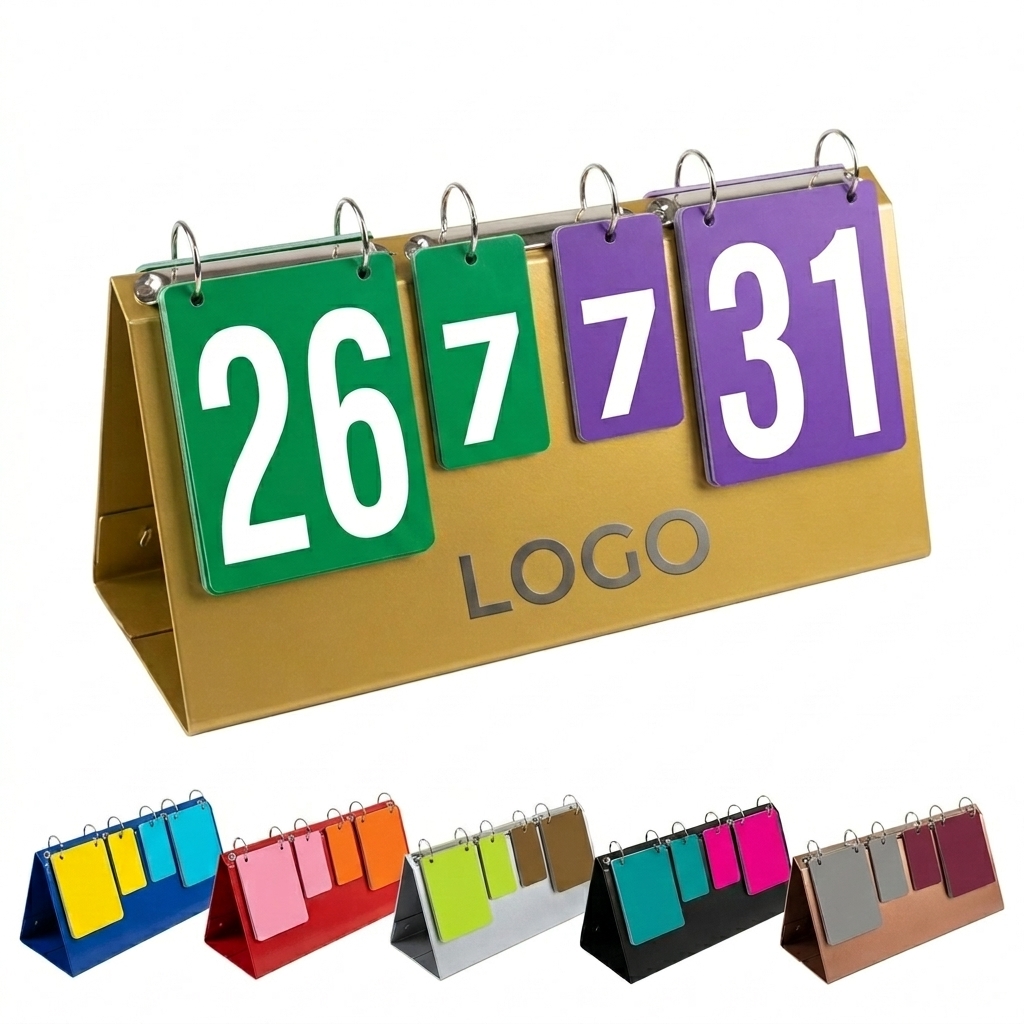 Universal 4-Sided Scorekeeper with Green & Purple Flip Tiles