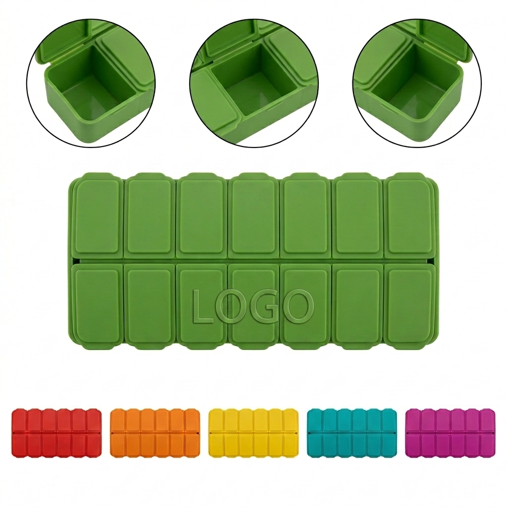 Weekly Pill Organizer with Vibrant Color-Coded Compartments