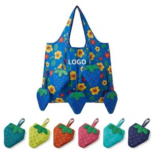 Floral Foldable Reusable Shopping Tote Bag with Custom Logo