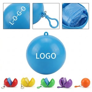 All-Weather Hook & Ball Compact Poncho - Disposable PE Raincoat for Travel & Outdoors