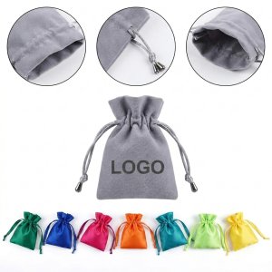 9" x 6" Velvet Drawstring Gift Bag for Favors & Jewelry