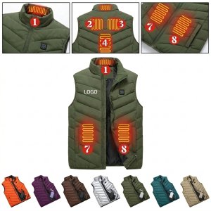 Unisex Electric Warming Vest, Machine Washable with 8 Area Heating