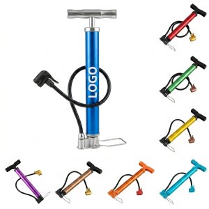 High-Strength Aluminum Alloy Portable Bicycle Pump with Non-Slip Pedal
