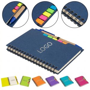 Assorted Color Spiral Notebook with Sticky Notes for On-the-Go Notes
