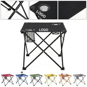 Portable X-Frame Beach Table with Dual Cup Holders, Holds 30lbs