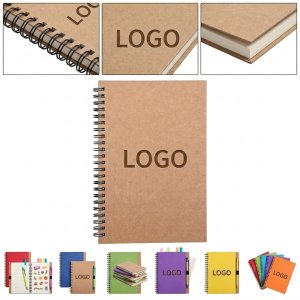 Spiral Bound Hard Cover Notebook with 80 Pages and 4 Paper Styles