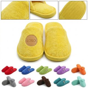 Warm & Washable Plush Travel Slippers with Non-Slip EVA Sole