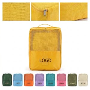 Waterproof Oxford Cloth Travel Shoe Bag with Mesh Window for 3 Pairs