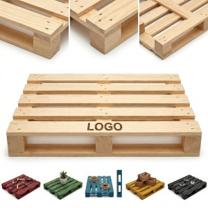 Customizable Engraved Wood Pallet Coaster - Unique Desk Accessory for Freight Companies